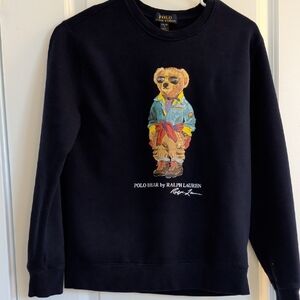 NWT Polo Bear by Ralph Lauren Iconic polo Bear Fleece Sweatshirt Big Boy Size L